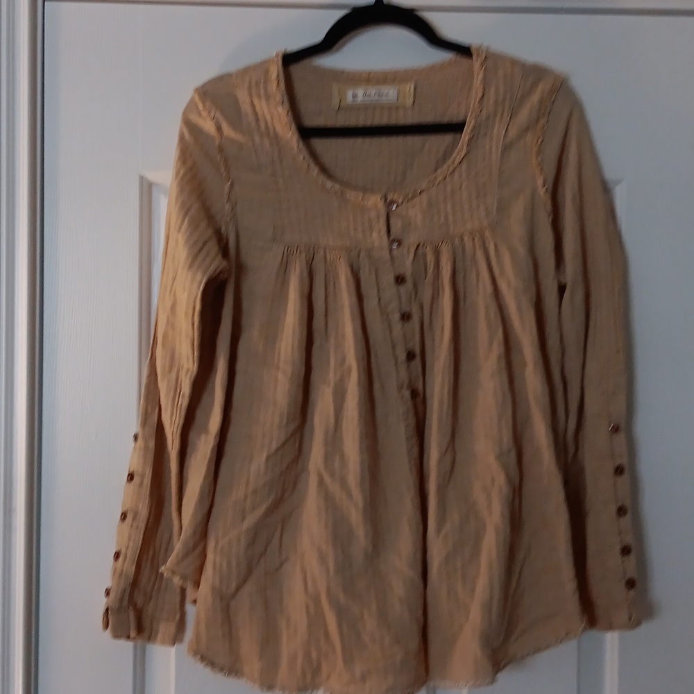 We the Free guaze tan tunic top size S